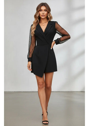 Entero Jumpsuit Mono Corto Fiesta  El 218 Negro S