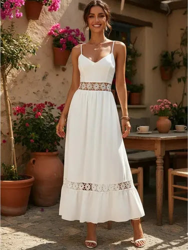 Vestido De Tirantes Bohemio Forrado  Va 555