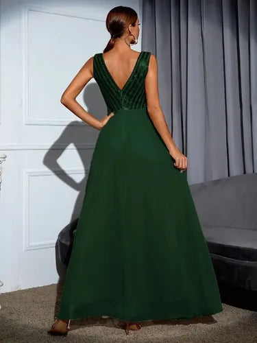 Vestido Fiesta Lentejuelas Gasa  Ep 423