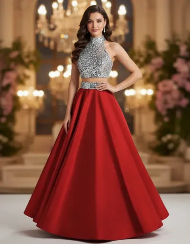 Vestido De Fiesta Crop Top Ep 308