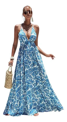 Vestido Hombros Descubiertos Estampado Floral  Vd 97