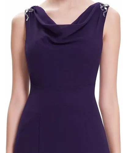Vestido Fiesta Largo Morado Gasa Ep 68 Violeta 8