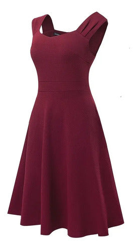 Vestido Retro Oficina Cóctel Formal Acampanado Swing Va 493