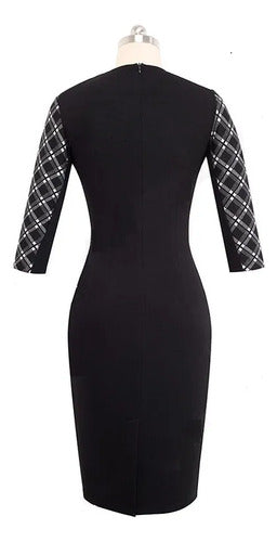 Vestido Negro Oficina Cóctel Formal Va 152a
