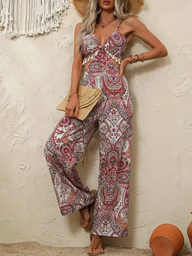 Entero Jumpsuit Estampado Mono Paisley Retro Bohemio El 173