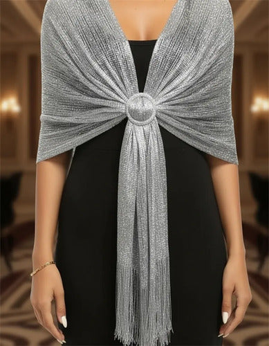 Envoltura Brillante Flecos Bolero Tapado Chal Fiesta Bb 22