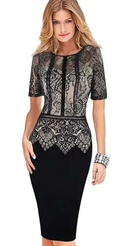 Vestido Ajustado Pequeño Va 242 Negro M