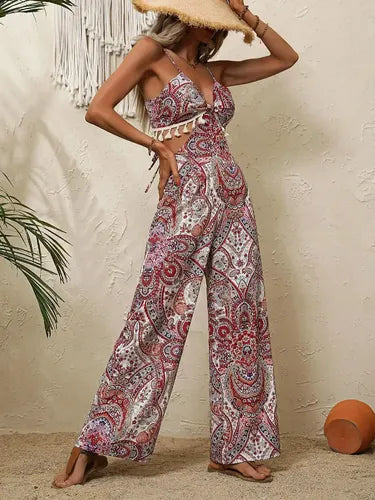Entero Jumpsuit Estampado Mono Paisley Retro Bohemio El 173