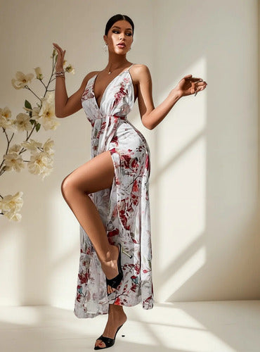 Vestido Tirantes Cruzado Estampado Floral  Vd 95