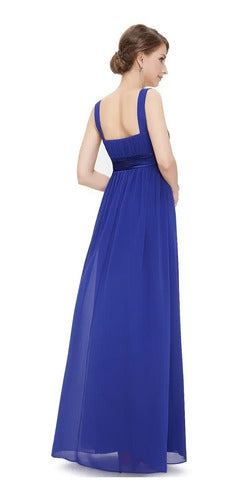 Vestido Mujer De Fiesta Largo Matrimonio Gasa Ep 09 Azul 6