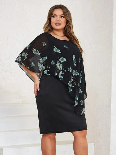 Vestido Fiesta Talla Grande Negro  Vg 76 Negro 2xl