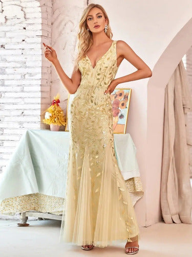 Vestido Fiesta Lentejuela Sirena Tul Ep 143c