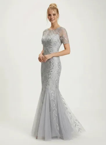 Vestido largo multicolor lentejuelas corte sirena
