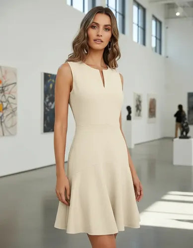 Vestido Oficina Cóctel Formal Acampanado Swing Va 484