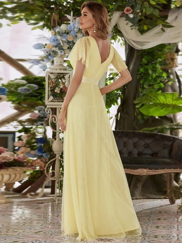 Vestido Tul Fiesta Largo Matrimonio Corte Imperio