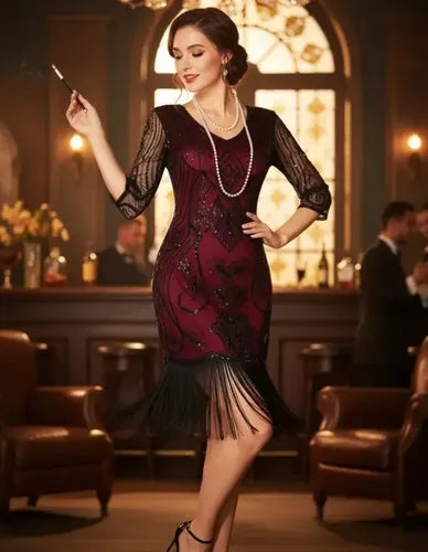 Vestido De Baile Retro Gatsby, Años 20 Charleston  Va 628