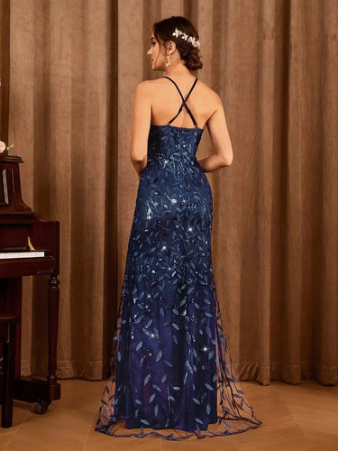 Vestido Mujer Largo Fiesta Lentejuelas Ep 142