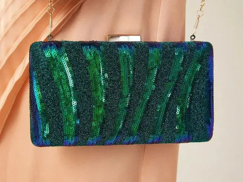 Cartera Brillos Fiesta Coctel Noche Clutch Mano Ct 09