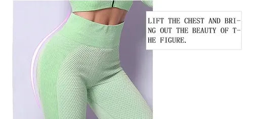 Conjunto 3 Piezas Traje De Yoga Sin Costura Ropa Deportiva