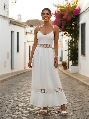 Vestido De Tirantes Bohemio Forrado  Va 555