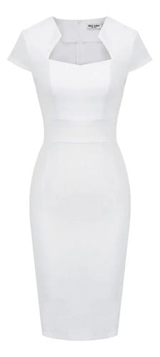 Vestido Blanco Bodycon Fiesta Manguita Va 251 Blanco L