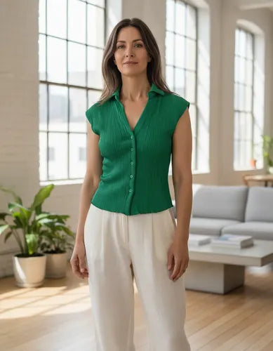 Top Polera Remera Blusa Mujer  Bb 71 Verde S