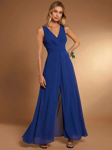Entero Jumpsuit Mono Escote V Pierna Ancha El 152
