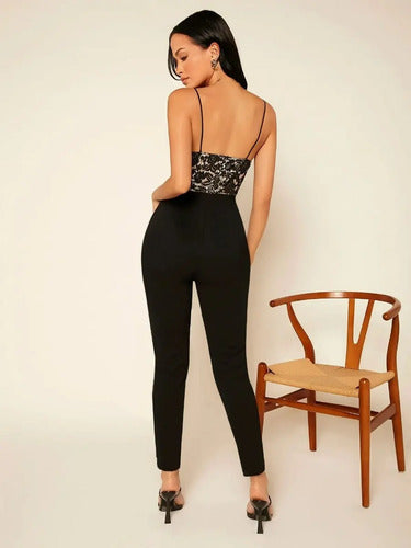 Entero Jumpsuit Mono Negro Pitillo Fiesta  El 89