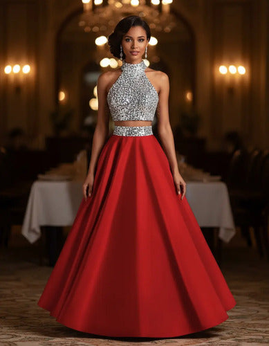 Vestido De Fiesta Crop Top Ep 308