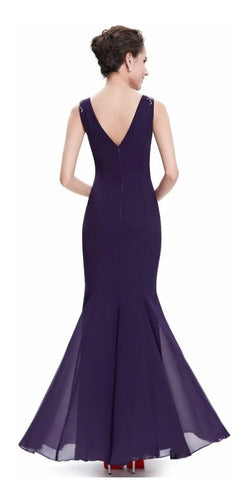 Vestido Fiesta Largo Morado Gasa Ep 68 Violeta 8