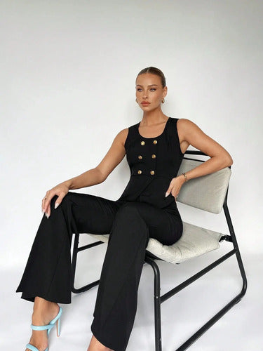Entero Jumpsuit Mono Negro Fiesta  El 148