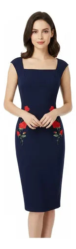 Vestido Negro Azul Bodycon Fiesta   Va 267 Azul L