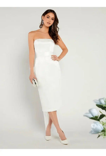 Vestido Formal Novia Civil Blanco Mujer Nc 10