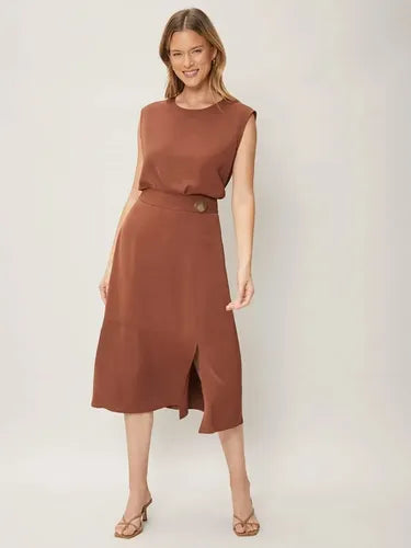 Vestido Elegante Conjunto 2 Piezas Blusa Falda Va 487