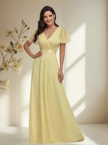 Vestido Tul Fiesta Largo Matrimonio Corte Imperio