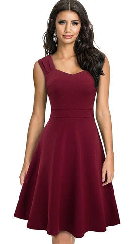Vestido Retro Oficina Cóctel Formal Acampanado Swing Va 493