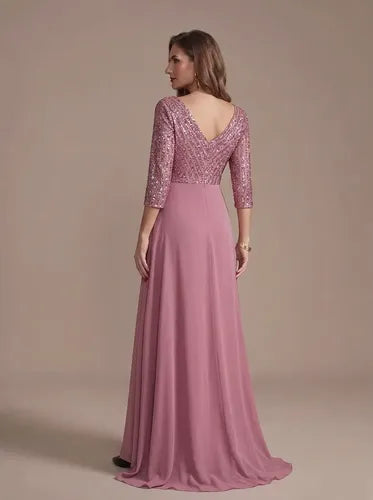Vestido evasé largo al tobillo de gasa