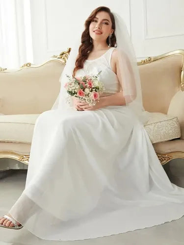 Vestido Novia Largo Blanco Corset Talla Grande Ns 11