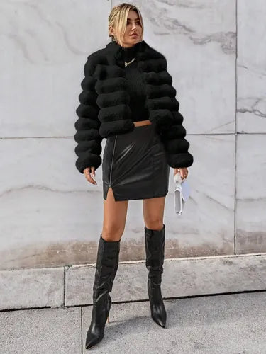 Elegante  Chaqueta Capa Bolero Piel Fiesta Ep 05