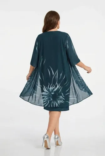 Vestido evasé midi talla grande