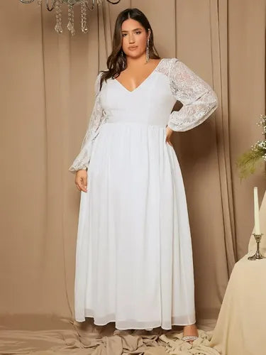 Vestido Novia Largo Blanco Talla Grande Ns 15
