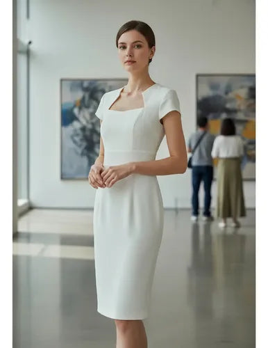 Vestido Blanco Bodycon Fiesta Manguita Va 251 Blanco L