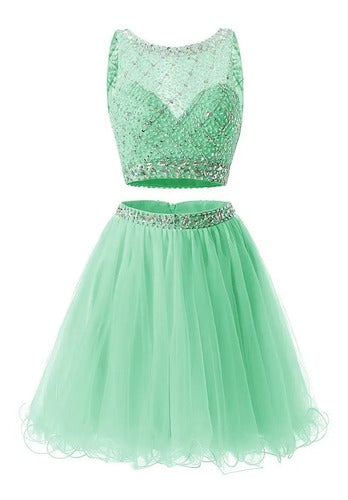 Vestidos Fiesta Crop Top Falda Graduación  Ep 301
