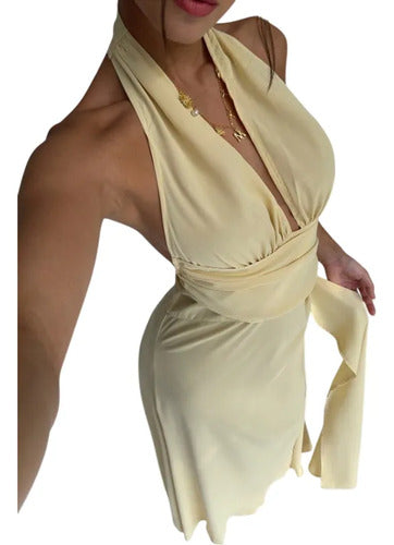 Vestido Largo Halter Delpilar  Mujer Fiesta Va 503
