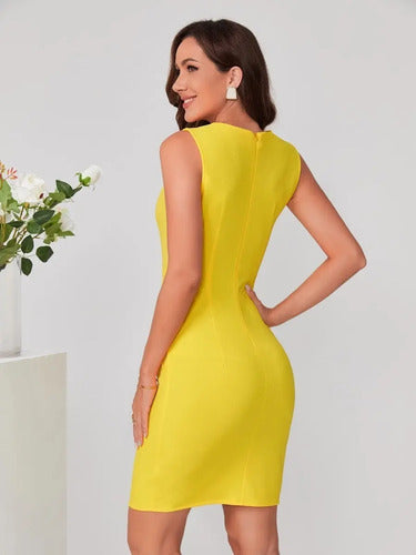 Vestido Formal Coctel Oficina Cinturón Va 517