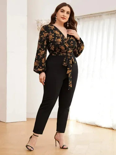 Entero Jumpsuit Mono Manga Larga Talla Grande El 57g