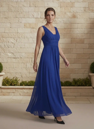 Vestido de gasa largo al tobillo