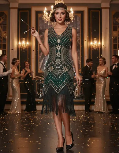 Vestido De Baile Retro Gatsby, Años 20 Charleston  Va 633