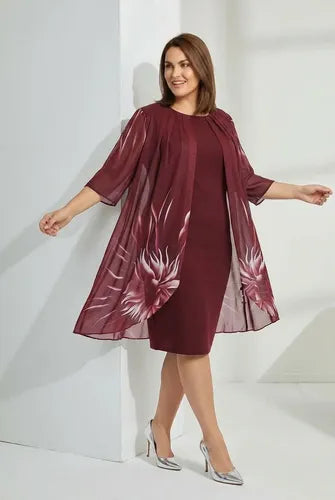 Vestido evasé midi talla grande