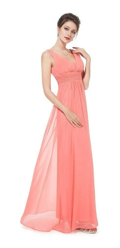 Vestido Fiesta Largo Gasa Varios Colores Ep 46
